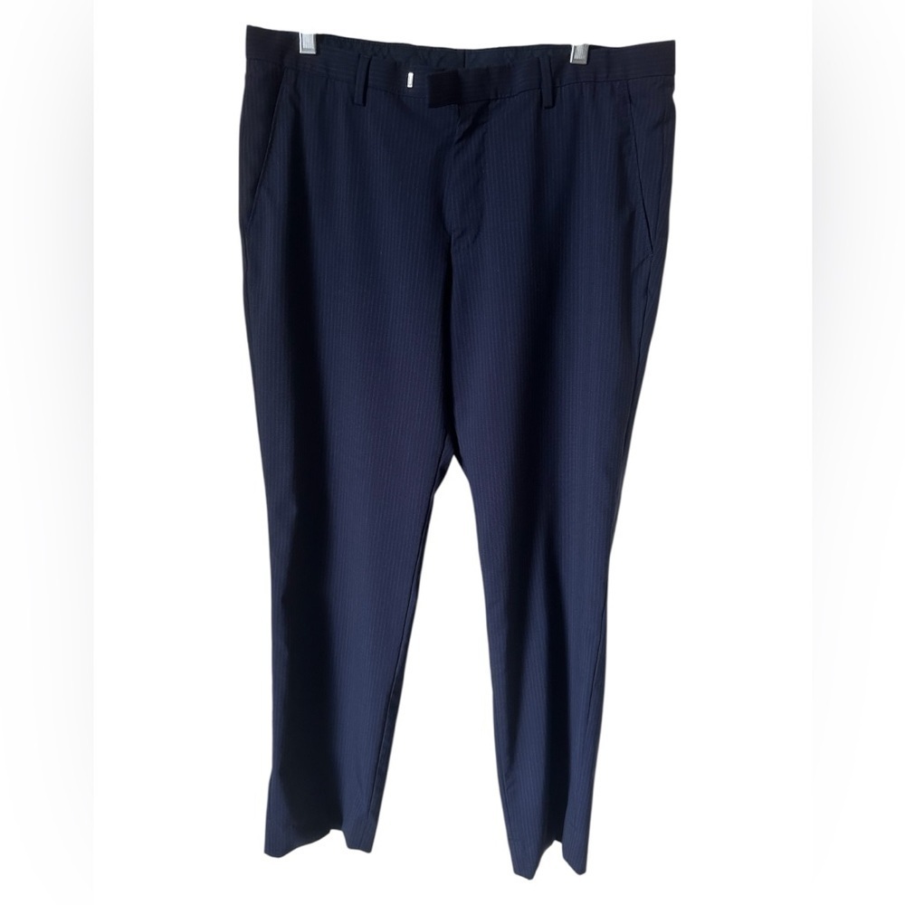 Hugo Boss men’s dress trouser pants size M-L (32-34) blue virgin wool blend